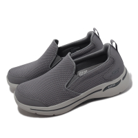 Skechers 休閒鞋 Go Walk Arch Fit-Conference 男鞋 灰 套入式 健走鞋 足弓支撐 216260CHAR