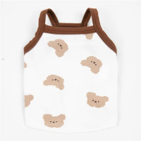 Dog Pets Products Cute Teddy Bear Pattern Vest Chihuahua Small Puppy Poodle Tea Cup Clothes