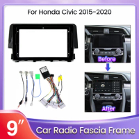 MLOVELIN 9 inch car multimedia Android host frame For Honda Civic 2015-2020 Car Radio Video All-in-One Frame Canbus Box Cable