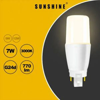 陽光 - LED燈膽(棒燈) - 7W / G24d兩針 / 黃光3000K #LED燈泡 #LED棒膽 (LPINB-7G24dW)