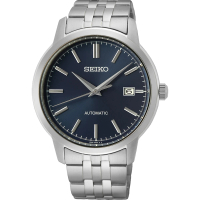 【SEIKO 精工】CS系列簡約不鏽鋼機械錶-銀藍 男錶41mm(SRPH87K1)