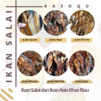 RASOQU 1Kg Ikan salai oleh-oleh khas Riau, Sale selais, Patin, lais, Nila, Motan, Lele atau Limbat, 