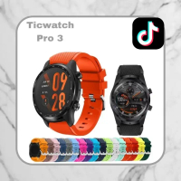 STRAP TICWATCH PRO 3 SMART WATCH MODEL S3 SILICONE TALI JAM 22MM - RED