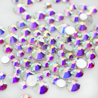Shiny! Mix Sizes SS3-SS30 Flat Back crystal AB Non Hotfix Glue on Nail Art strass Wedding decoration rhinestones beads