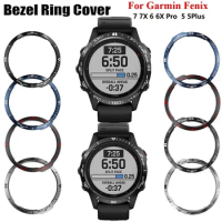 Cover Ring For Garmin fenix 7 7X 5 6 6XPro Sapphire Watch Bezel Ring Stainless Steel Sculptured Time Units Adhesive Anti-scratch