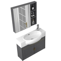 Space Aluminum Bathroom Cabinet Combination Small Size Corner Basin Sink Washbasin