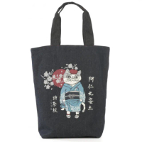【Kusuguru Japan】日本眼手提包 肩背包 日本和服企劃Cinnamon-san折耳貓款手提肩背二用包