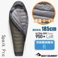 【Sea To Summit】Spark Pro -9頂級極輕防潑水羽絨鵝絨睡袋R(-2~-9℃,784g)_STSASL041071-050105 灰黑