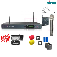 【MIPRO】ACT-2489 TOP(分離式天線1U雙頻道無線麥克風 配1頭戴式+1手握式)