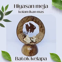 hiasan meja motif aquarium batok kelapa hiasan ruang tamu lucu batok kelapa hiasan meja kantor meja 