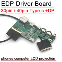 USB Type-c DP To EDP Driver Board Signal Adapter 2K 4K 240HZ 60HZ Portable 30pin 40pin LCD Display Screen Laptop Coaxial Cable