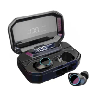 Wireless Earbuds G02 TWS Bluetooth Stereo IPX7 Waterproof auto pairing finger print 3300mAH LED Smar