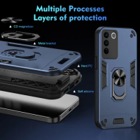 For Vivo S16 Pro / S16 / S16E 5G Case Shockproof Armor Magnetic Kickstand Ring Holder Phone Cases Cover