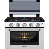 RV Stove Gas Range 17 inches Tall, Gas Range Oven with 3 Burners Cooktop for RV, RGS17MSF, Stainless steel