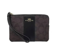 F58035 Corner Wristlet Zip Sig Brown Black