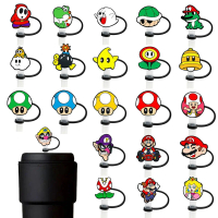 A NEW  1-25pcs Game Cartoon Straw Cover Cap for Reusable Drinking Dust Cap Glas Cup Accessories,Stra