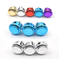 Electroplated buttons Chrome Plating 24mm/30mm Push Button Built-in Micro Switch For Arcade Machine Games Mame Jamma Parts