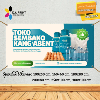 Cetak Spanduk Banner Jualan Toko Sembako Toko Serba Ada Bisa Custom Request Gratis Biru Putih MMT Sp