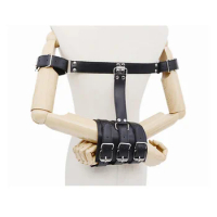PU Leather Behind Back Handcuffs Armbinder Bondage Restraints Arm Binder Wrist Cuffs Erotic Game Sex Toys For Women Couples