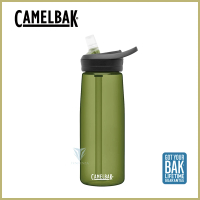 【CAMELBAK】750ml eddy+多水吸管水瓶 橄欖綠(全新設計/水壺/水瓶/多喝水)