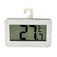 Digital Electronic Fridge Freezer Room LCD Thermometer with Hook Hanging White