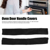 2PCS Refrigerator Door Handle Covers Hook And Loop Kitchen Appliance Handle Decor Cloth Protector For Dishwasher Microwave Oven