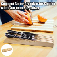 Counter Space Saver Cutter Holder Wooden Drawer Cutter Organizer for Home Kitchen Space-saving Holder for Chefs Versatile