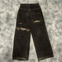 American fashion brand JNCO Letter Embroidered Loose Straight Jeans   Mens R Easy Matching Casual Je