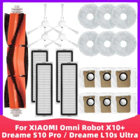 Spare Parts For XIAOMI Mijia Omni Robot X10+ / Dreame S10 Pro / Dreame L10s Ultra Robot Vacuum Main Side Brush Hepa Filter Mop