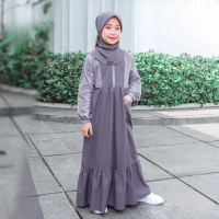 Terbaru Gamis Anak Ethica Elfa 300 Meadown Violet Ayumi Kids 35 Set Hijab 6 7 8 Tahun Premium