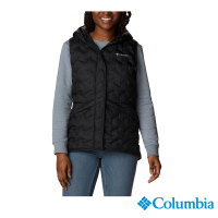 Columbia 哥倫比亞 官方旗艦 女款-Delta Ridge™Omni-Heat鋁點保暖650羽絨連帽背心-黑色(UWR17270BK/HF)