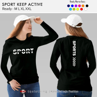 TQSPORT Baju Olahraga Wanita Senam Fitnes Zumba Aerobic Cewek Pakaian Lari Gym SPORT Keep ActiveKaos