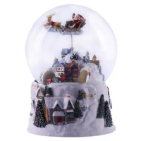 Snow Globes Glitter Water Globe Santa Claus Decor Resin Musical Christmas Water Globe Wishful Moments Snowman Snow Globe for kid
