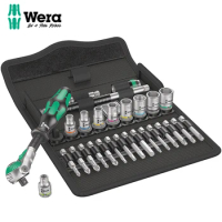 WERA 05004016001 8100 SA 6 Zyklop Metric Speed Ratchet Socket Set 28 Piece 1/4" Drive