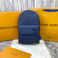 BODYBAG LV11124 AEROGRAM BLUE NAVY KULIT ASLI TAS PUNGGUNG PRIA VVIP