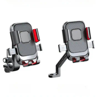 Motorcycles Bicycles Phone Holder Free Rotation Mobile Phone Navigation Bracket For Riding Shockproof For iPhone Xiaomi Samsung