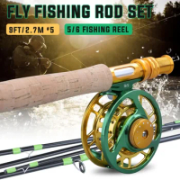 Sougayilang Fly Rod Reel Combo 9ft Carbon Fiber Fly Fishing Rod Reel with Aluminum Spool Max Drag 8kg for Stream Bass Fishing