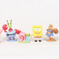 6pcs SpongeBob SquarePants Figure Bob Crab Boss Patrick Star Action Figures Patrick Star Anime Figurines Children Toys