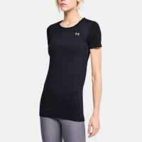 【UNDER ARMOUR】UA Vanish Seamless短T-Shirt 女 短袖上衣 黑色(1351604-001)