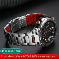 Metal strap for MTG B1000 for C-asio GSHOCK MTG-B1000 stainless steel bracelet with red background and steel bracelet for men