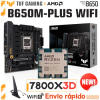 Asus TUF GAMING B650M-PLUS WIFI AMD AM5 Motherboard Combo Ryzen Kit R7 7800X3D AM5 CPU DDR5 Memory Desktop AMD B650 Mainboard