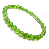 【小樂珠寶】頂級綠橄欖石 手珠手鍊少見高冰款M66(驅散緊張焦躁鬱悶情緒)