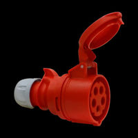 เต้ารับกลางทาง รุ่น 215-6V, 16A, 400V, 5Pin สีแดง