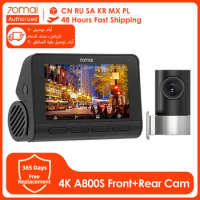 70mai 4K Dash Cam A800S Built-in GPS ADAS UHD Image IMX415 140FOV 24H Parking Monitor 2023 70mai Car DVR Support Rear Cam