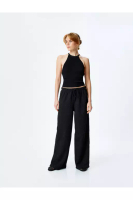 KOTON 舒適剪裁 紋理 直管 闊腳長褲