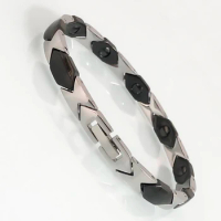 Stainless Steel Black Ceramic Bracelet For Women Men Benefits Health Care Germanium Magnetic Ladies Wristband Female Jewelry
