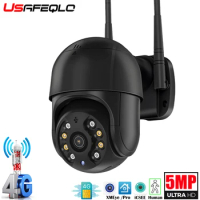 4MP 5MP HD PTZ Video Surveillance Camera With GSM Sim Card 4G Outdoor Color Night Vision Security Protection CCTV Camera