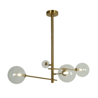 Bolle Chandelier Postmodern Minimalist Clear Glass Gold Metal Indoor Light Fixtures for Living Dining Room Home