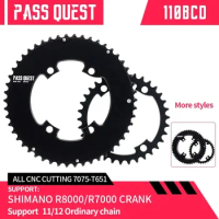PASS QUEST 110BCD Double Chainring for Ultegra R7000 R8000 105,46-33T/48-35T/50-34T/52-36T/53-39T/54-40T/56-42T 2x Sprocket