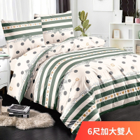 【寢安家居】台灣製極致舒柔絲棉質感抗菌防蹣兩用被床包組-6尺加大(床單/床罩/R23)